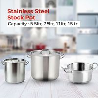 Pot à induction robuste en acier inoxydable brossé de qualité supérieure avec couvercle pour la mise en conserve de fruits de mer et la restauration