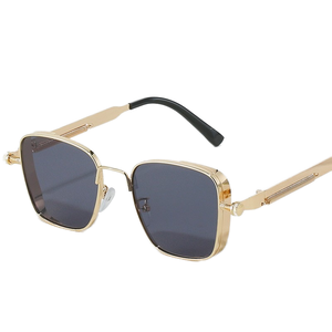 Lunettes de soleil carrées rétro à monture métallique, protection UV, pour hommes et femmes, idéales pour la pêche et les voyages - Product Image 2