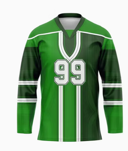 Custom Ice Hockey Jersey Men Long Sleeve Sublimated Print Moisture Wicking Polyester VNeck Adult Uniform - Product Image 3