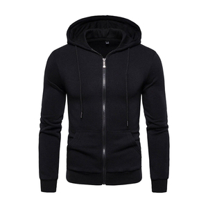 Sudadera con capucha y cremallera para hombre, corte ajustado, color gris sólido, algodón, informal, para otoño, estilo urbano. - Product Image 6