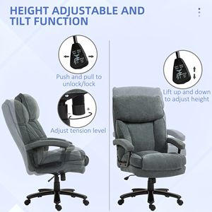 Sedia da Ufficio Direzionale, Capacità 450 libbre, Grande e Robusta, Grigia, Certificata BIFMA, Poggiatesta Regolabile, Materiale in Nylon - Product Image 5