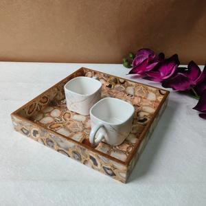 Nouveauté : Plateau de service rectangulaire en MDF émaillé imprimé, pour la maison, le thé, le café et le petit-déjeuner - Product Image 1