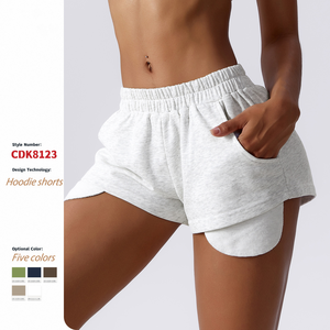 Women's New Fashion Summer Breathable Cotton Sweat Shorts Printed <b>Drawstring</b> for Streetwear & Gym Casual Use - Product Image 3