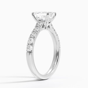 Bague BOJ 016 en argent 925, coupe émeraude, Anthology, demi-sertie de diamants, 2 carats, couleur D, VVS1, Moissanite certifiée GRA, prix bas - Product Image 2