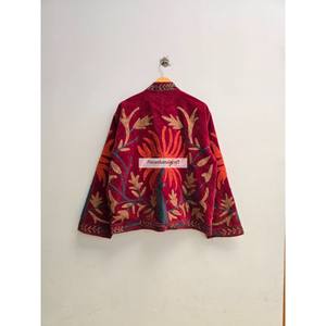 เสื้อแจ็คเก็ตปักลายอุซเบกิสถาน ทำมือ เสื้อโค้ทฤดูหนาว ผ้ากำมะหยี่ซูซานี บุผ้าฝ้ายด้านใน เสื้อคลุมผู้หญิง - Product Image 5