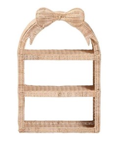 Estante de Pared de Ratán Tejido a Mano con Parte Superior en Forma de Arco, Tres Niveles de Almacenamiento, Estilo Boho Natural para Decoración del Hogar o Cuarto de Niños - Product Image 3