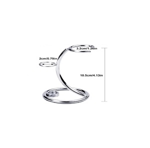 Soporte Profesional de Acero Inoxidable Cromado para Brocha y Maquinilla de Afeitar - Product Image 3
