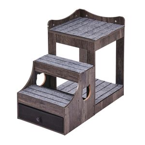 Letto a castello multi-livello rimovibile per animali domestici con scale e contenitore, lettino da finestra per cani/gatti, elegante divano letto per animali domestici - Product Image 1
