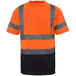 T-shirt de sécurité haute visibilité, vêtements de travail réfléchissants, respirant, jaune fluo, chemise de chantier à manches courtes avec poche - Product Image 4