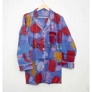 Conjunto de Pijama de 2 Piezas para Mujer, Hecho a Mano, de Lujo, Vintage, Romántico, Clásico, Floral, Otoñal, 100% Algodón, Suave y Liso, Ropa de Dormir - Product Image 6