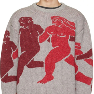 Pulls en laine 100 % anti-boulochage à faible MOQ pour hommes, broderie personnalisée, vêtements d'automne chauds et doux - Product Image 6