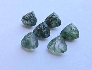 หินมอสอาเกตทรงหัวใจเจียระไน หินอัญมณีปรับขนาดสำหรับทำเครื่องประดับ หินคริสตัลบำบัด - Product Image 2