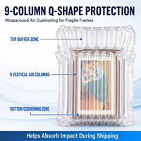 Sac gonflable en forme de Q sur mesure pour cadres photo et œuvres d'art, emballage de protection antichoc en PA/PE pour l'expédition