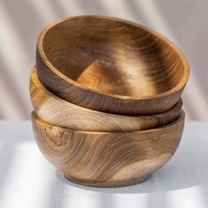 Tazón de Madera Natural Desechable y Ecológico para Servir Alimentos, Acabado Liso, para Ensaladas, Sopas, Arroz, Uso en Cocina - Product Image 1