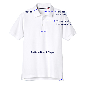 Vêtements scolaires en tissu confortable, durable et respirant, polos à col rabattable, impression personnalisée du logo de l'école - Product Image 4