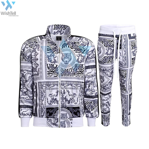 Fall Winter <b>Men</b> Plain High Quality Custom Logo Tracksuits Casual Two Piece <b>Crop</b> Top Hoodies <b>Pants</b> Set Fleece - Product Image 1