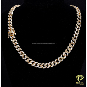 Collier chaîne cubaine en argent sterling 925 personnalisé avec diamants Moissanite, style luxe Hip Hop Iced Out pour bijoux - Product Image 5