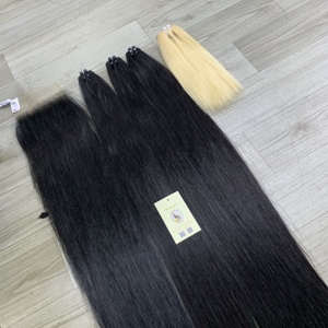 Nueva Llegada, Cabello Humano Vietnamita Natural Negro Virgen, Extensiones de Cabello Tejidas a Máquina, Mechones de Cabello Doblemente Tramados, Cortinas - Product Image 4