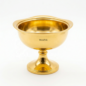 Bol à chocolat en métal plaqué or poli de haute qualité, plat de service arabe minimaliste, vaisselle de luxe pour la décoration de la maison, vente en gros - Product Image 1