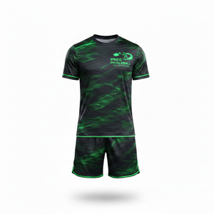 ชุดยูนิฟอร์มพิคเคิลบอลสำหรับผู้ชาย เสื้อยืดกีฬา กางเกงขาสั้น คอกลม เอวยางยืด แห้งเร็ว ระบายอากาศได้ดี ชุดกีฬา พิมพ์ลายด้านหน้า - Product Image 2