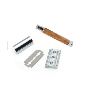 Rasoir de sécurité Maclura pour homme, lame double en acier inoxydable suédois, manche en bois, boîte de voyage pour usage hôtelier - Product Image 2