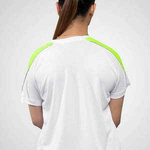 เสื้อยืดคอกลมแขนสั้นผ้าตาข่ายสีขาวสำหรับผู้หญิง ทรงปกติ แห้งเร็ว สปอร์ต สีพื้น ฤดูใบไม้ผลิฤดูร้อน - Product Image 2