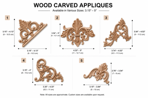 Customized Solid Wood Classic Floral Carving Applique Hand-Carved Onlays Sculpture Furniture <b>Cabinet</b> Decoration Kitchen <b>Cabinets</b> - Product Image 2