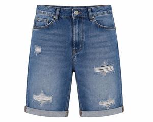 Pantalones Cortos Bermuda para Hombre al por Mayor, de Color Liso, Casuales, Ecológicos, Antiarrugas, de Secado Rápido, de Cintura Media, con Cordón Ajustable y Detalles Rotos de Lona Tejida - Product Image 3