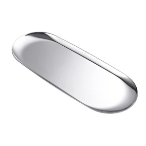 Luxury Gold Oval Metal Tray <b>Set</b> Modern Decorative <b>Serving</b> Trays Premium Coffee Table Organizer Elegant Minimal Home Decor Accent - Product Image 2