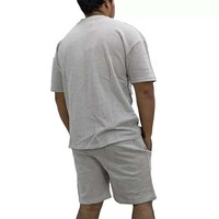 Ensemble 2 pièces homme T-shirt et short en fibre de bambou 100% personnalisé avec logo, respirant et décontracté pour l'automne – Fabrication OEM