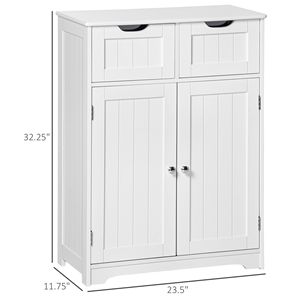 Mobiletto Moderno Autoportante in PVC per Bagno con 2 Cassetti e Ripiano Regolabile per Ingresso e Soggiorno W - Product Image 3