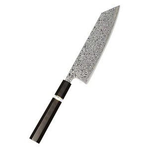 Couteau de chef japonais Bunka Nakiri de 7 pouces en acier Damas avec manche en résine, design ambidextre écologique - Product Image 1