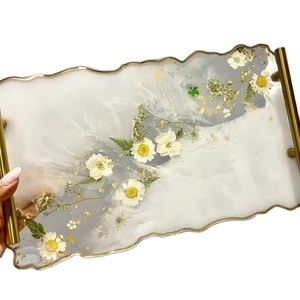 Bandeja de servicio de epoxi de resina hecha a mano, elementos esenciales de cocina únicos para el hogar, restaurante, Hotel, servicio decorativo Tra - Product Image 1