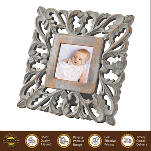 Home Decorative Wall <b>Mount</b> Burnt Grey Antique Color Hand Carved 100% Natural MDF Photo <b>Frames</b> at Direct Factory Price - Product Image 2