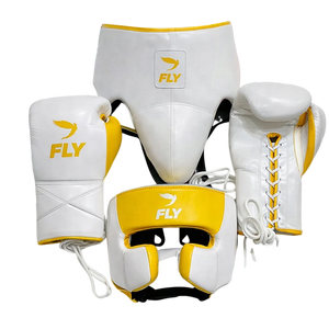 Custom Made Brand New Pro Leather Fly Training Sparring Set Super Comfortable Fly Kickboxing Gloves Latest <b>Model</b> Fly Boxing Set - Product Image 3