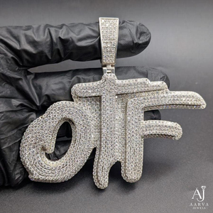 Collier Lettre Personnalisée en Moissanite Plaqué Or Rose Argenté Style Hip Hop avec Breloque Glaçon pour Occasions Festives - Product Image 1