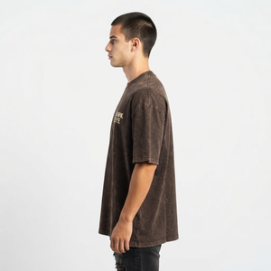 T-shirt Homme Oversize en Coton Délavé à l'Acide Respirant avec Impression Sérigraphique – Vente en Gros Fabricant - Product Image 4