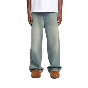 Jeans en denim uni foncé respirant et décontracté pour hommes, brodés, vente en gros directe du fabricant, pour l'été, l'automne et l'hiver - Product Image 4