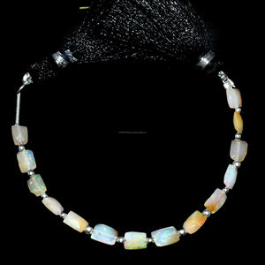 Cuentas de forma rectangular facetadas de ópalo etíope Natural de alta calidad, 4 pulgadas, 4x5 a 6x4 MM, hebra de piedras preciosas para hacer joyas - Product Image 1