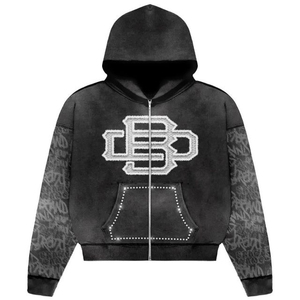 Conjuntos de Sudadera con Capucha y Pantalones Cortos de Felpa de Algodón de Alta Calidad para Hombre 2026, con Logotipo Personalizado, Conjuntos de 2 Piezas con Efecto Lavado Ácido - Product Image 2