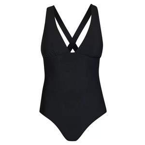 Traje de baño bikini triangular de poliéster de cintura alta para mujer, personalizado, color liso, sexy, sin espalda, estampado, colección 2026 - Product Image 5