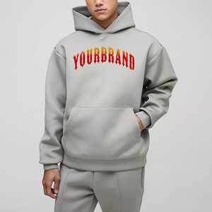 Sweat-shirt à capuche gris pour homme, coupe classique, en coton French Terry, décontracté, pour l'automne, avec poche avant, imprimé 2027 - Product Image 1