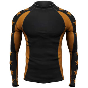 Haut de compression personnalisé à manches longues pour MMA, BJJ, Jiu Jitsu, entraînement de grappling, sublimé, performance sportive, pour hommes - Product Image 3