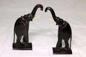 Handcrafted Wooden <b>Elephant</b> Figurines Set – Traditional Tribal Animal Home <b>Decor</b> - Product Image 1