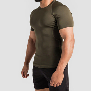Men Short Sleeve <b>Compression</b> Rash Guard Breathable Gym Training Workout <b>Shirt</b> Sustainable Spandex Polyester Fabric Rash Guard - Product Image 5