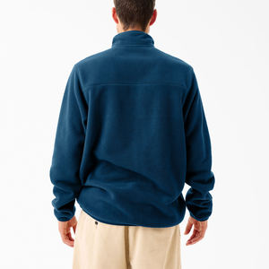 OEM Custom Men's Half <b>Open</b> Collar Hoodies 100% Cotton Fabric Long Sleeve Ribbed Cuff Design Half Zipper Pullover Sweatshirts - Product Image 3