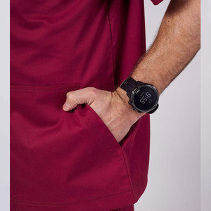 OEM Wholesale Custom Logo Medical Scrub Uniform With Pockets 100% Cotton Hospital Workwear Clinical <b>Tops</b> Pants Set - Product Image 2