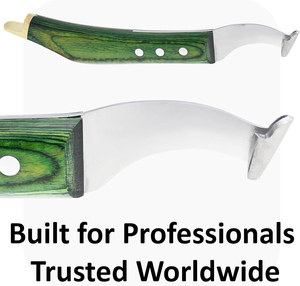 Super Sharp Hoof Knife with Brass End Precision-<b>Sharpened</b> Stainless Steel Blade & Wooden Handle Pro Farrier Hoof Trimming <b>Tool</b> - Product Image 4
