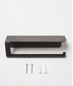 Farmhouse Metal Shelf With <b>Paper</b> Towel Holder Wall Mounted <b>Tissue</b> Roll Dispenser Durable Kitchen Storage Stand And Bathroom Use - Product Image 2