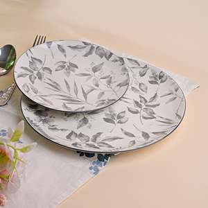 Service de table en grès gaufré de luxe couleur ivoire, compatible micro-ondes, avec assiettes et tasses en porcelaine ABS, emballage en boîte - Product Image 6